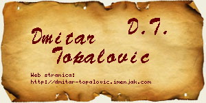 Dmitar Topalović vizit kartica